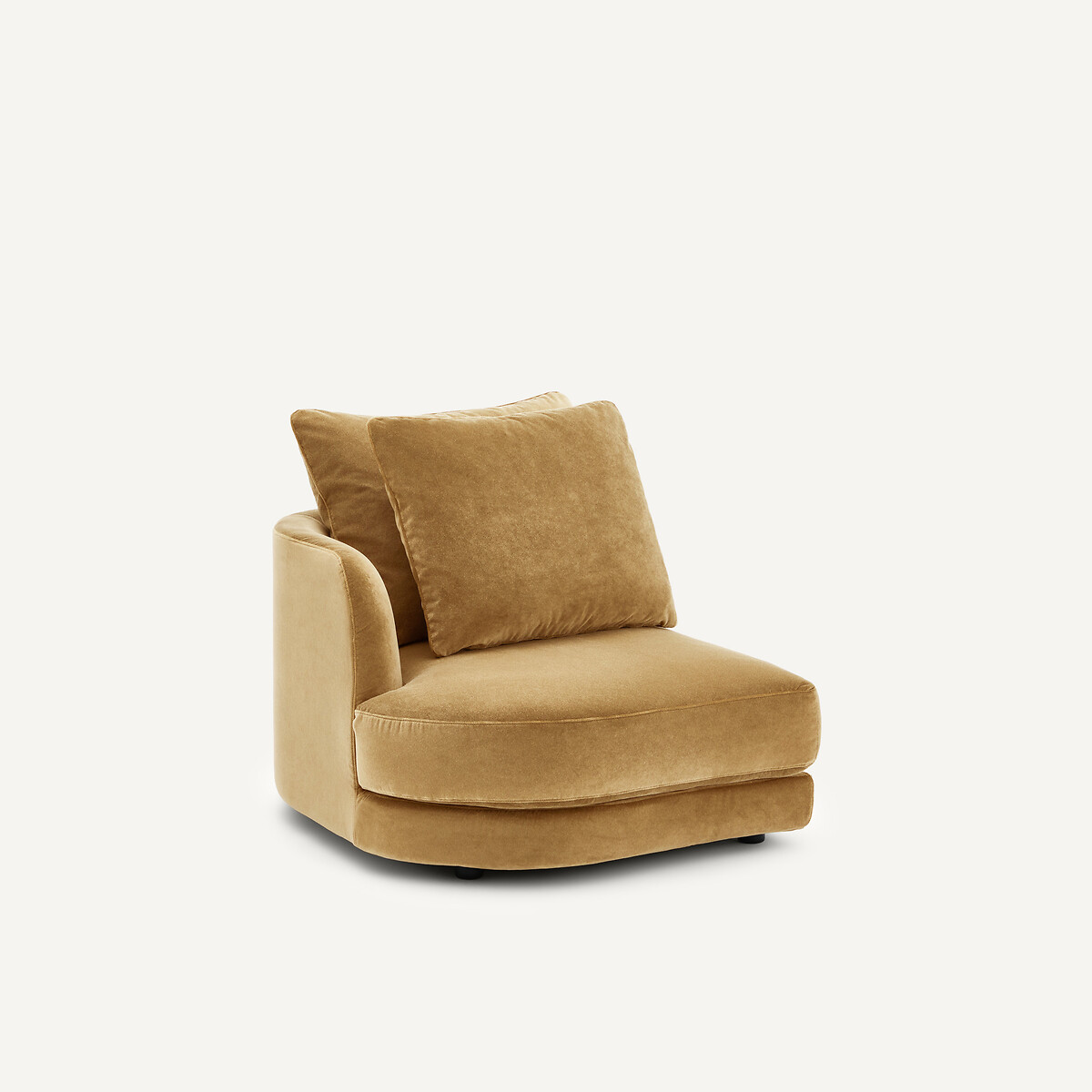 Linkes Sofa-Halbmodul, modular, aus Leinenvelours, TIBERIO karamell, AM.PM