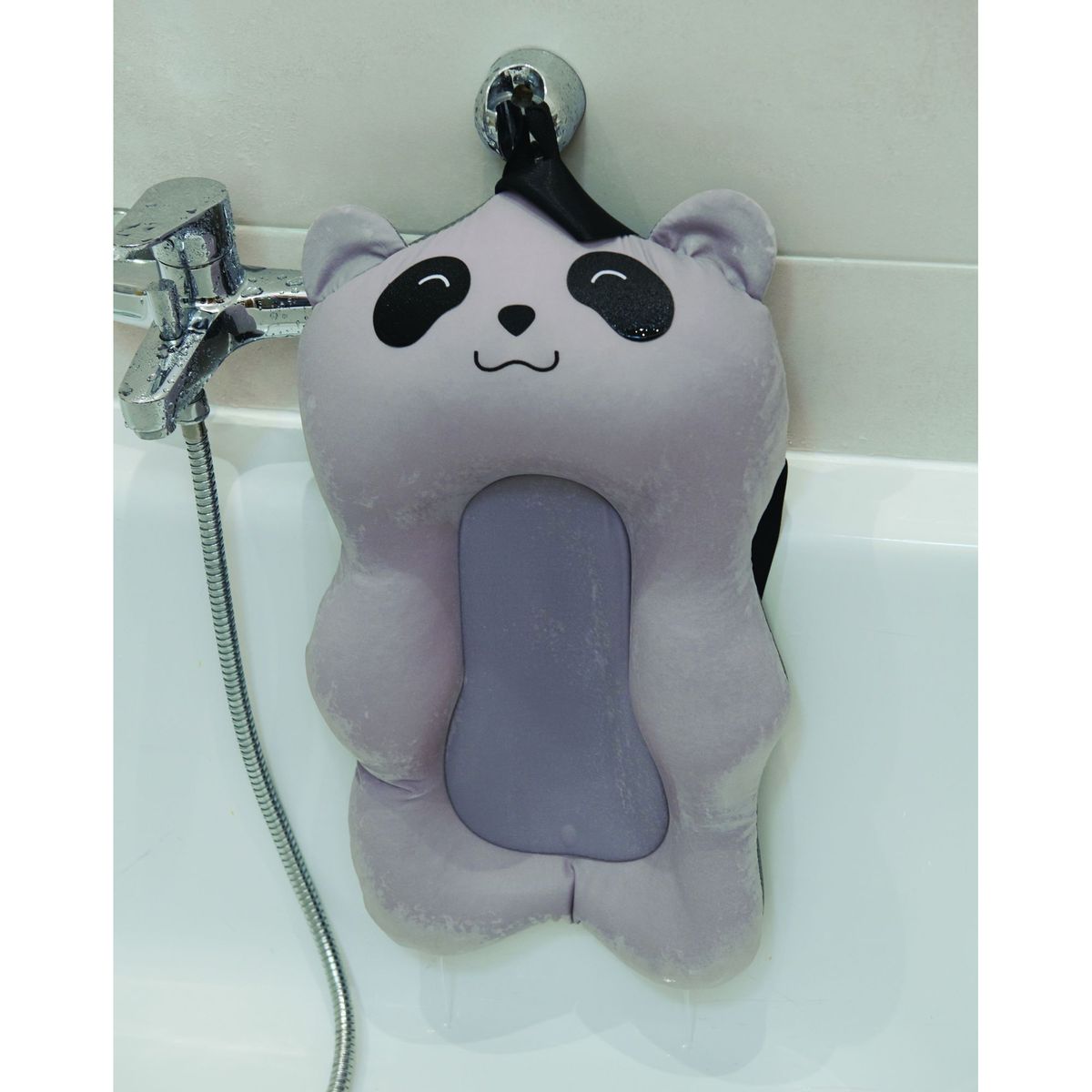 Coussin de bain panda gris couleur unique, TINEO
