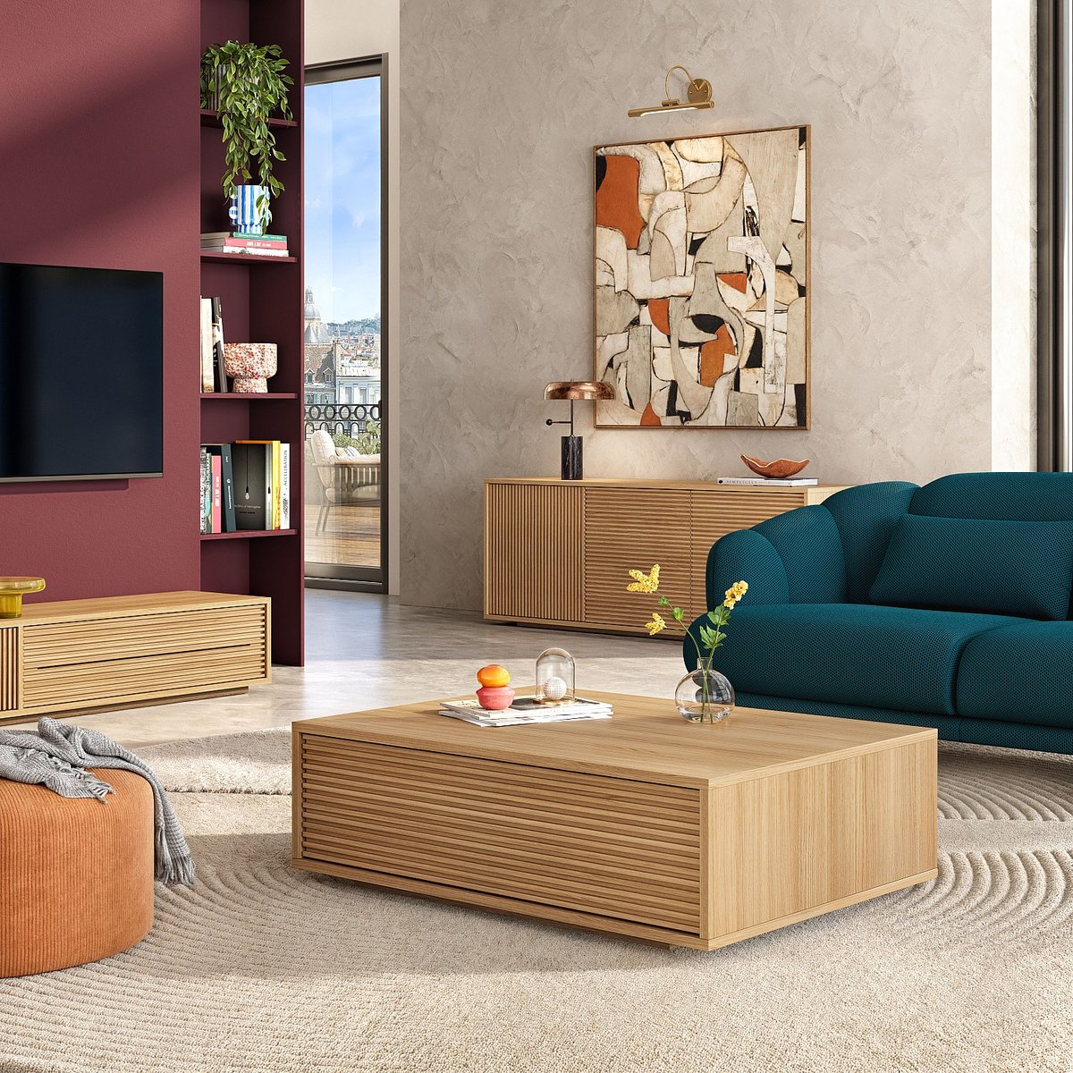 Table basse bois MAX naturel clair, HABITAT