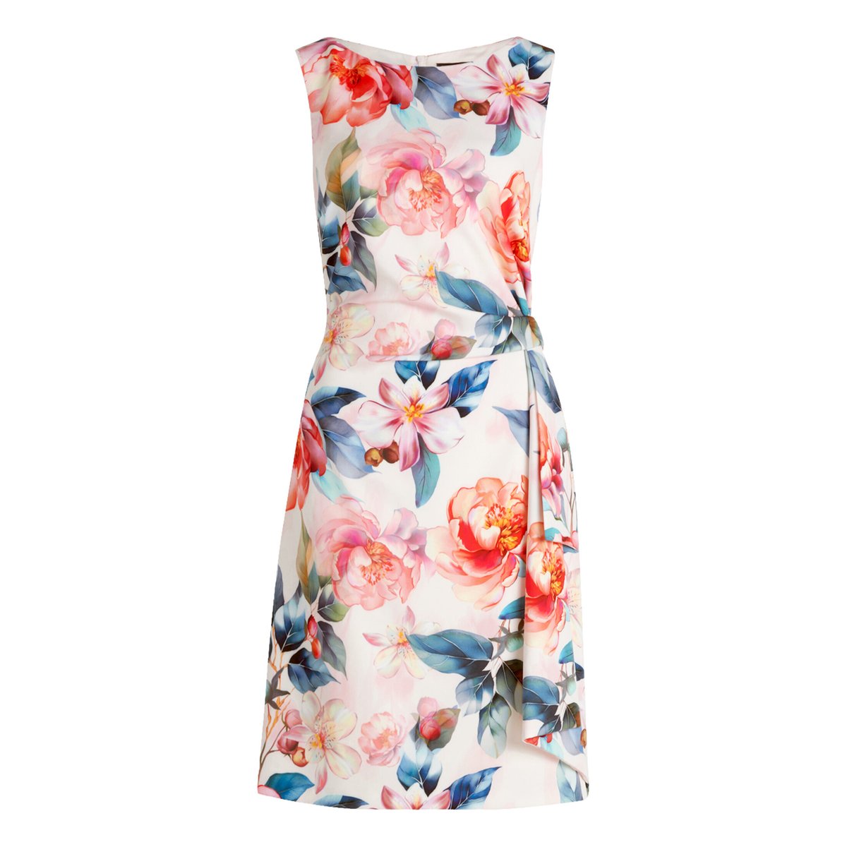 Robe de cocktail à imprimé à fleurs rosé/red, VERA MONT