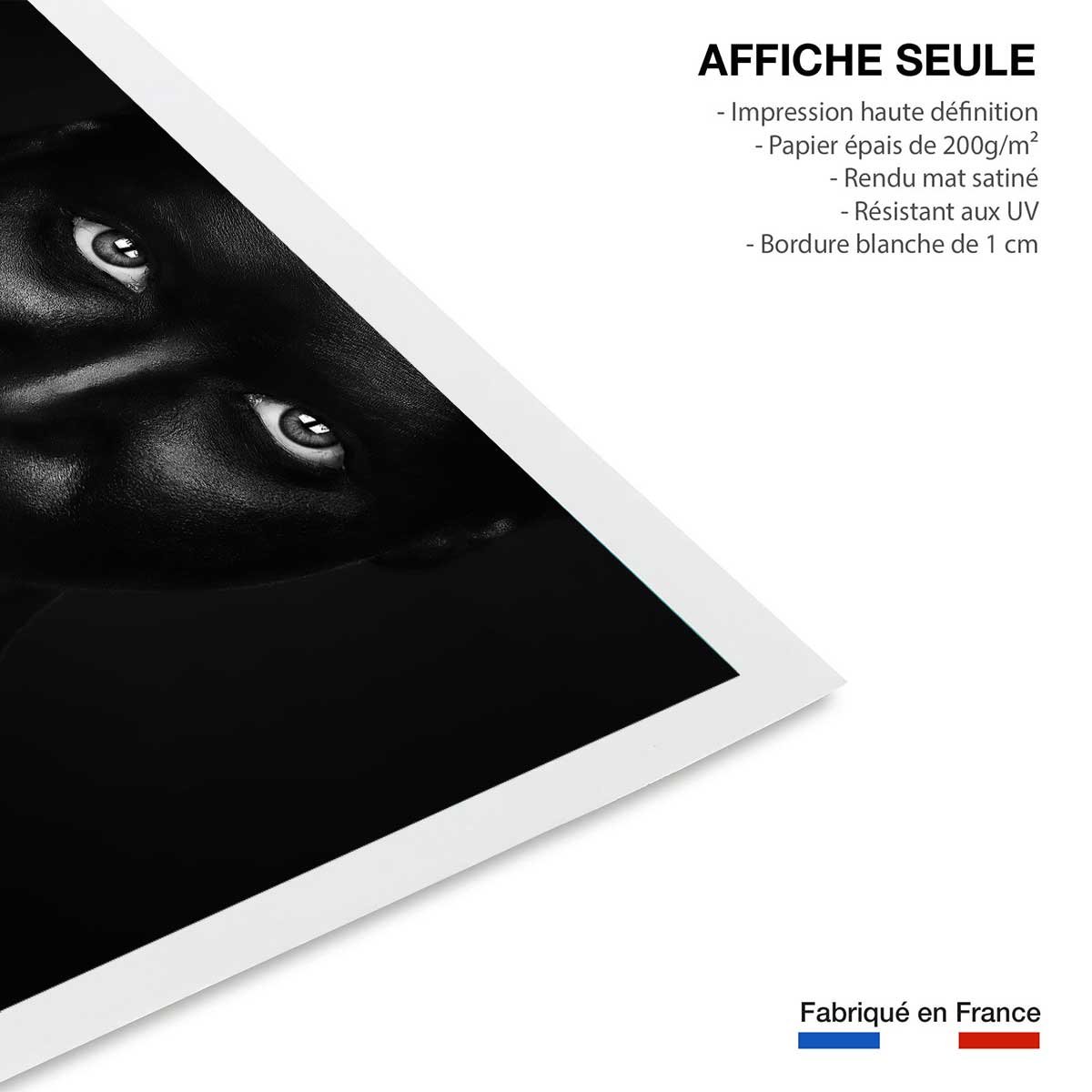 Affiche photo d'art portrait rouge affiche seule, HEXOA