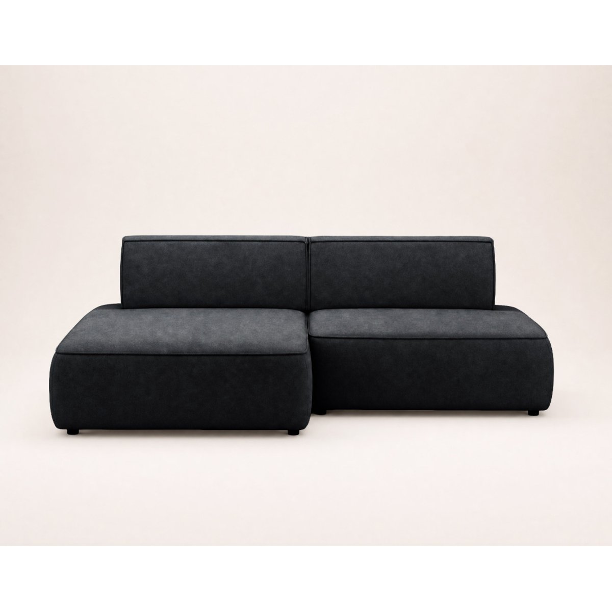 Canapé d'Angle Convertible en Velours 4 places - LISETTE noir, BEST MOBILIER