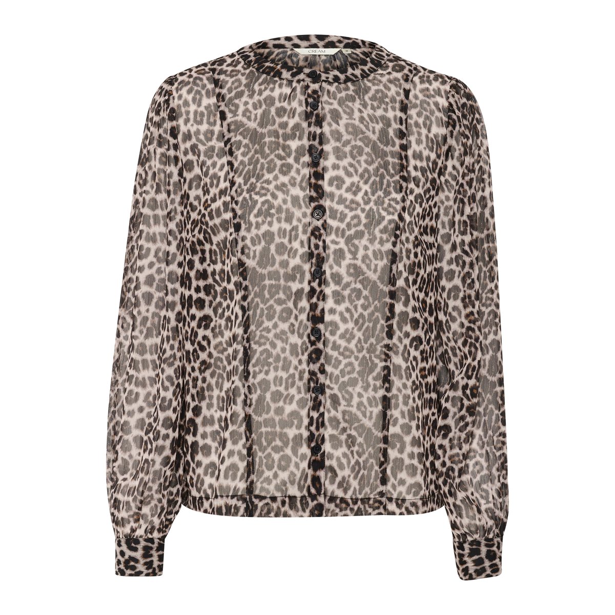 Blouse à manches longues beige animalier natrual animal spots, CREAM