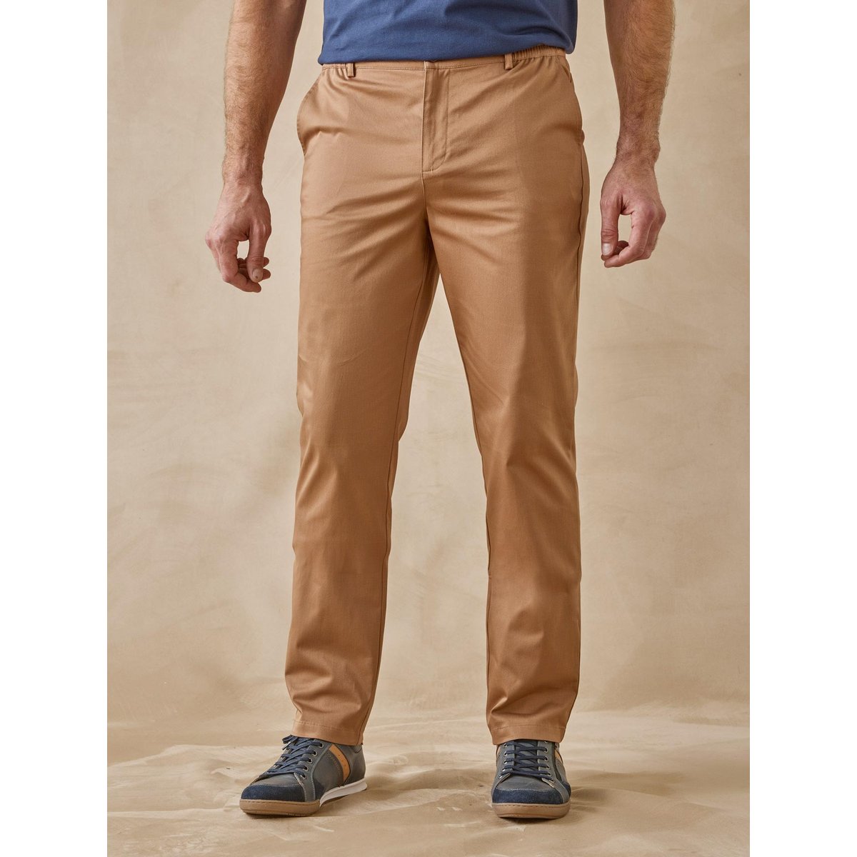 Pantalon chino élastiqué côtés camel, DAXON