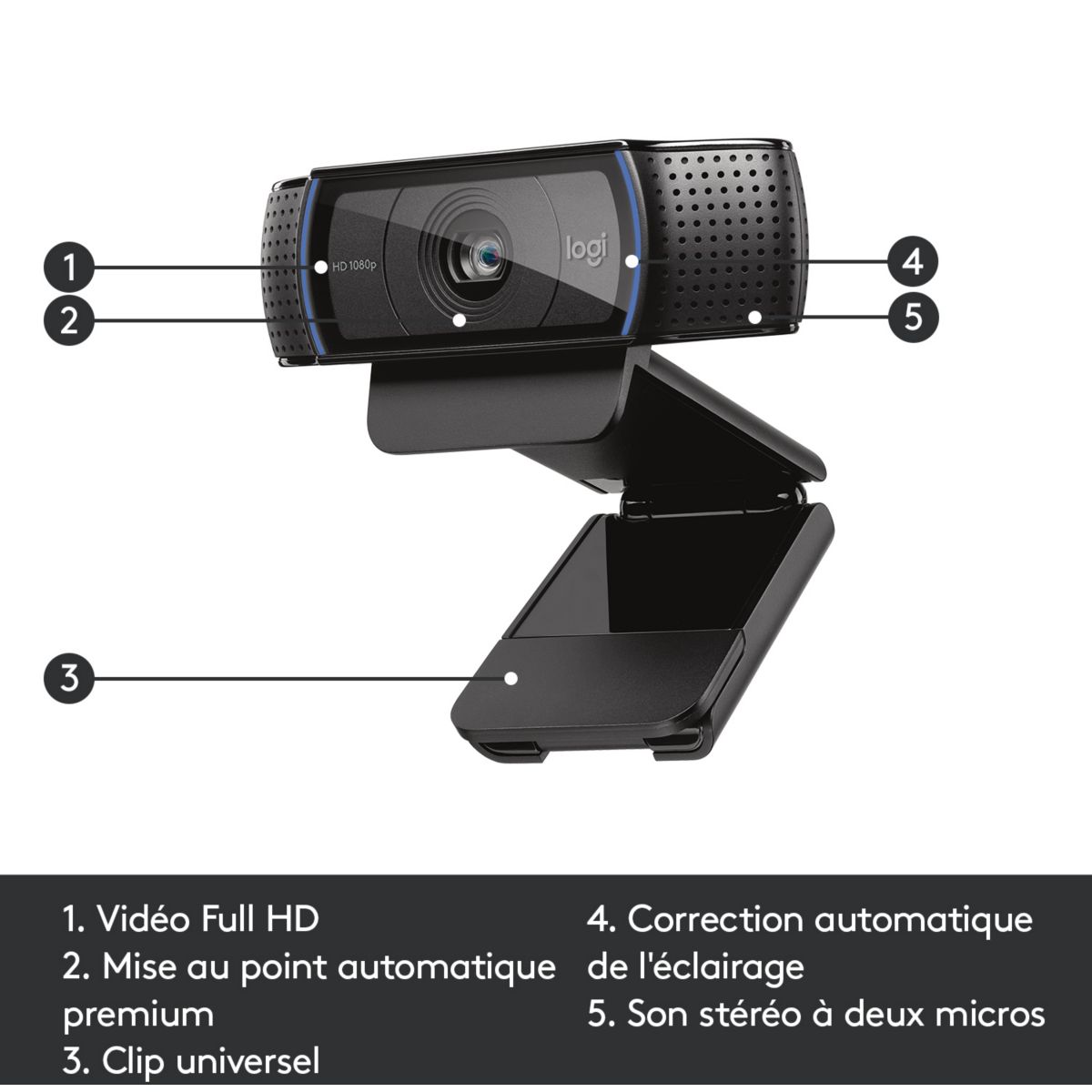 Webcam C920 Pro couleur unique, LOGITECH