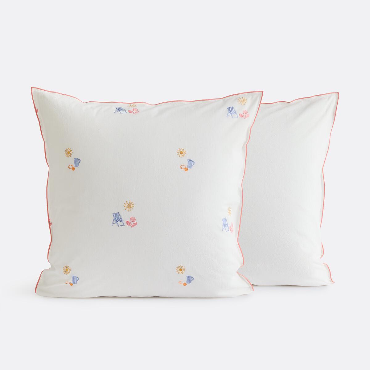 Somero Embroidered Cotton Vintage Pillowcase white, LA REDOUTE INTERIEURS