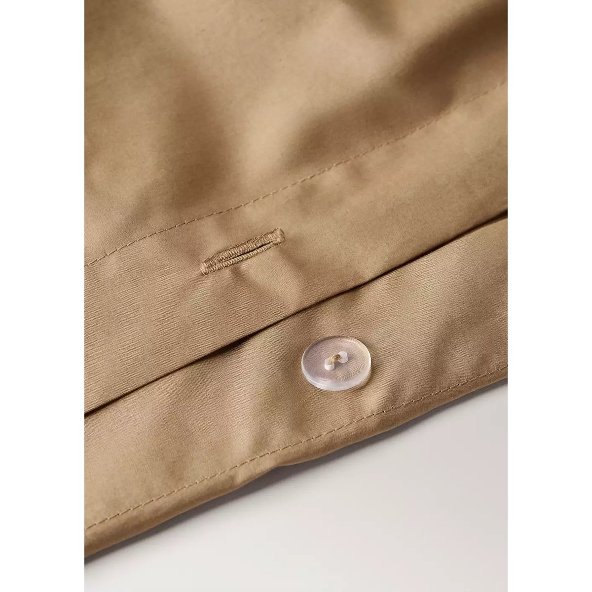 Housse de couette percale de coton 300 fils lit 180/200 cm tabac, MANGO HOME