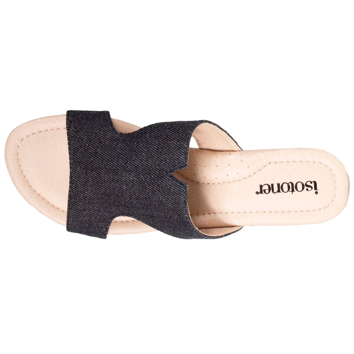 Mules claquettes confort compensée noir, ISOTONER