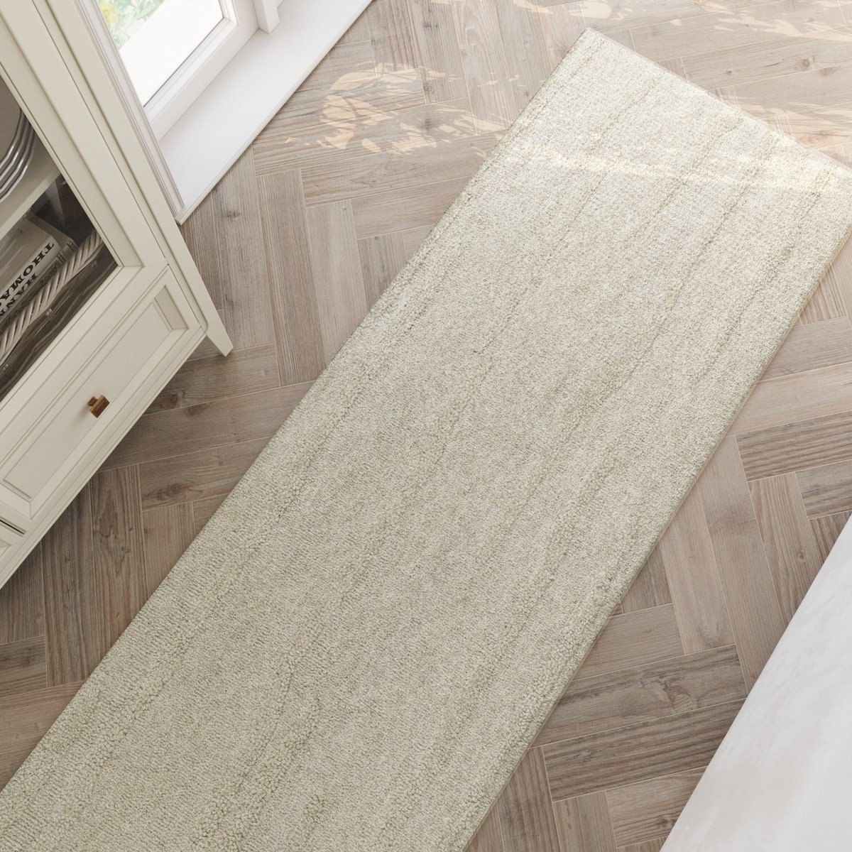 Tapis couloir texturé à motifs ondulés , HAMPTONS TWENTY blanc crème, WECON HOME