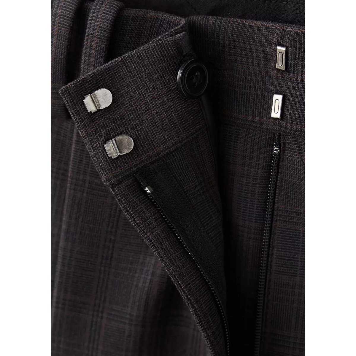 Pantalon de costume à carreaux marron, MANGO