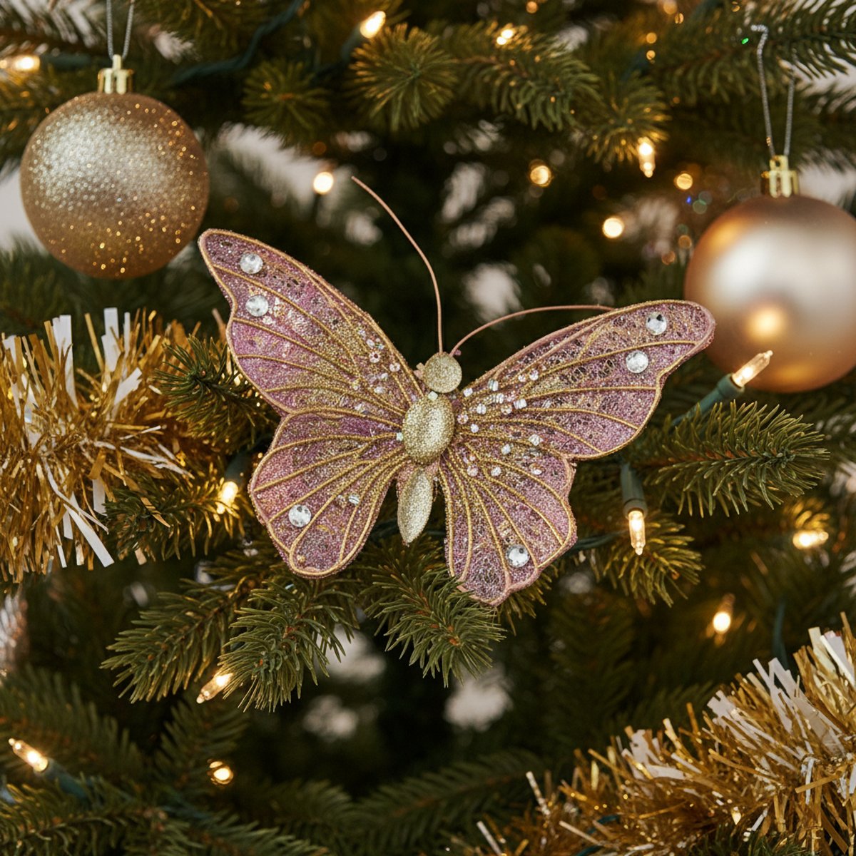 Suspension décorative papillon L13 mauve, SIA DECO