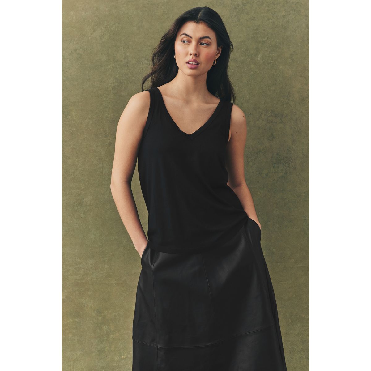 Débardeur ample en modal, lot de 3 blanc/noir/gris marl, NEXT