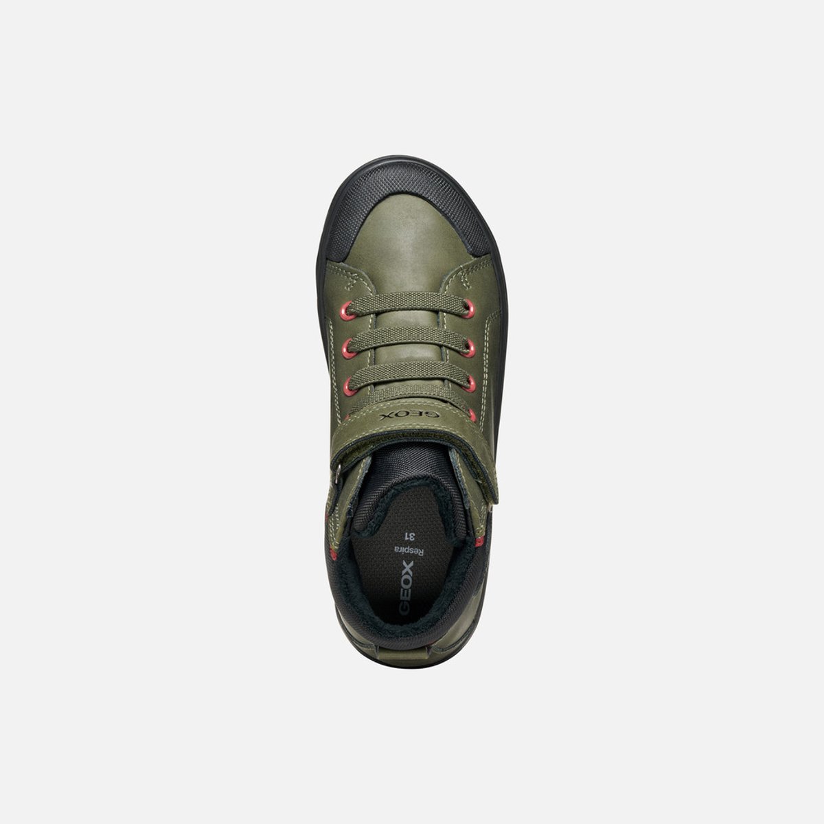 Baskets montantes respirantes Gisli vert foncé/noir, GEOX