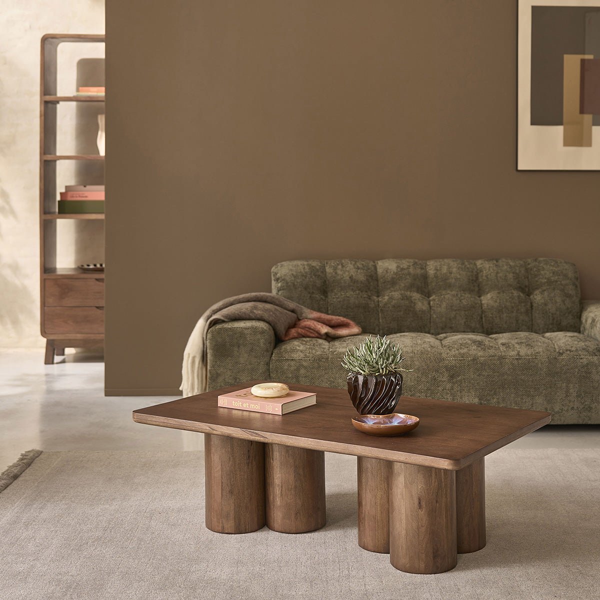 Table basse en manguier massif 120 cm CLEO couleur unique, BERAH GETAH