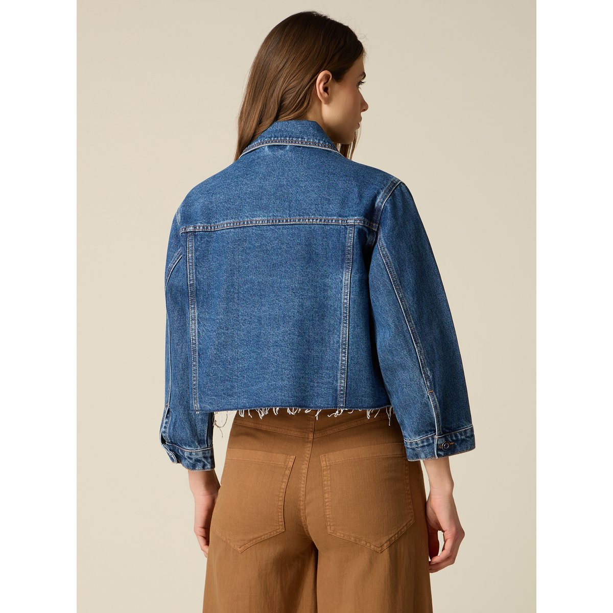 Veste boxy avec strass bleu, OLTRE