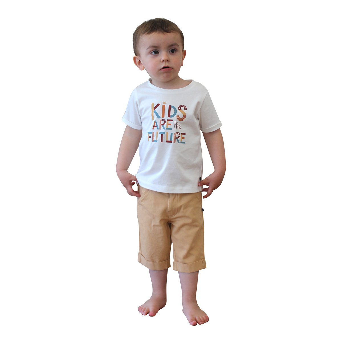 Tshirt laurel manches courtes enfant beige, SUCRE D'ORGE