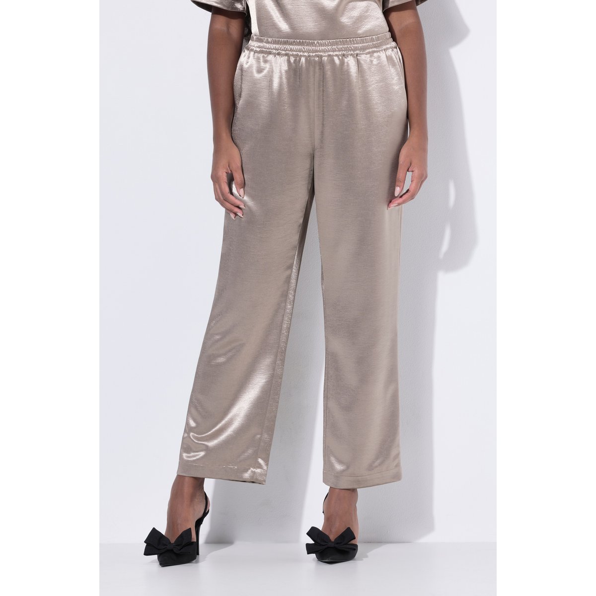 Pantalon en satin Rose or, ULLA POPKEN