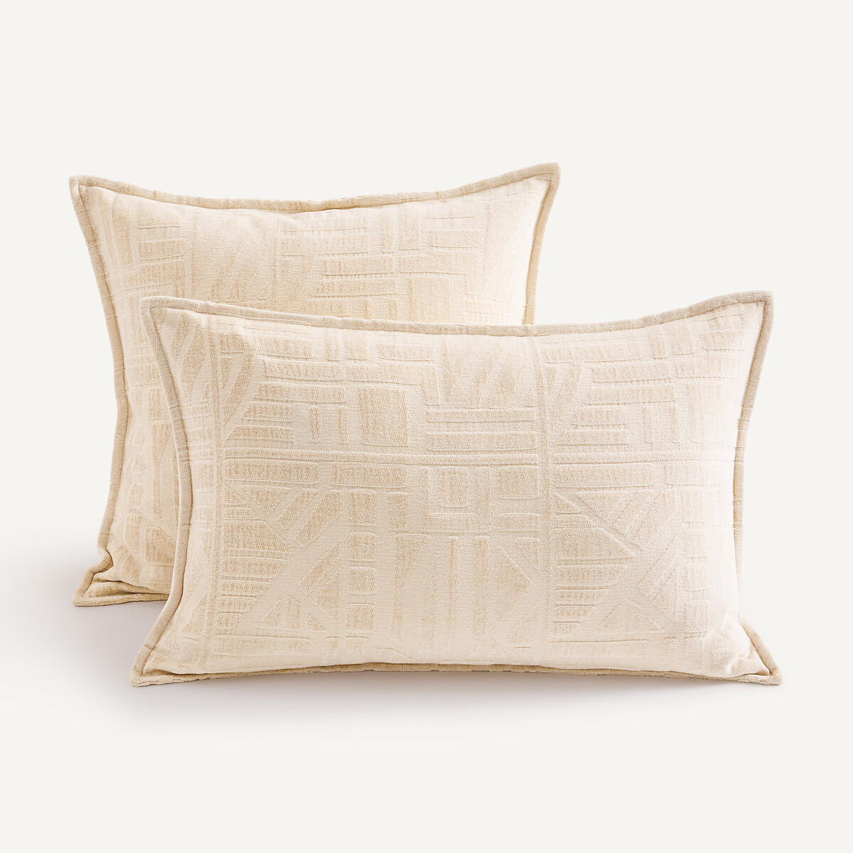 Housse de coussin chenille jacquard, Hesper ecru, AM.PM