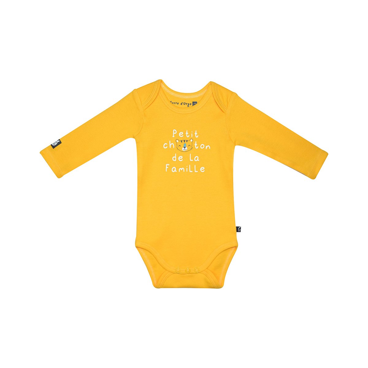 Lot de 3 bodies grady manches longues bebe jaune, SUCRE D'ORGE