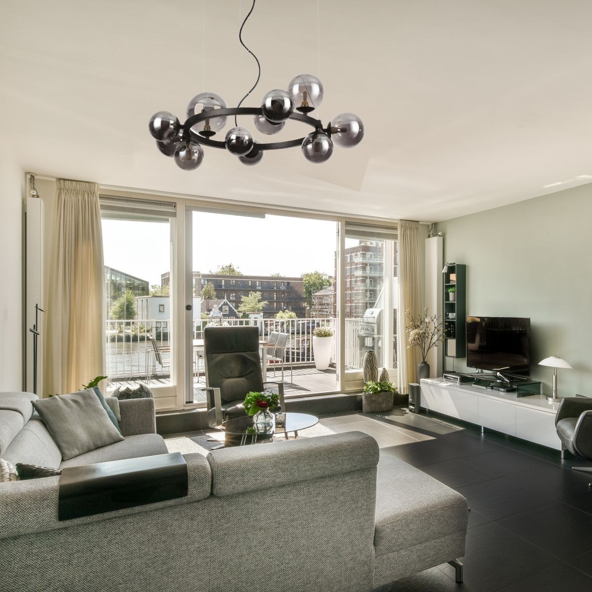 Suspension PERLAGE noir, IDEAL LUX