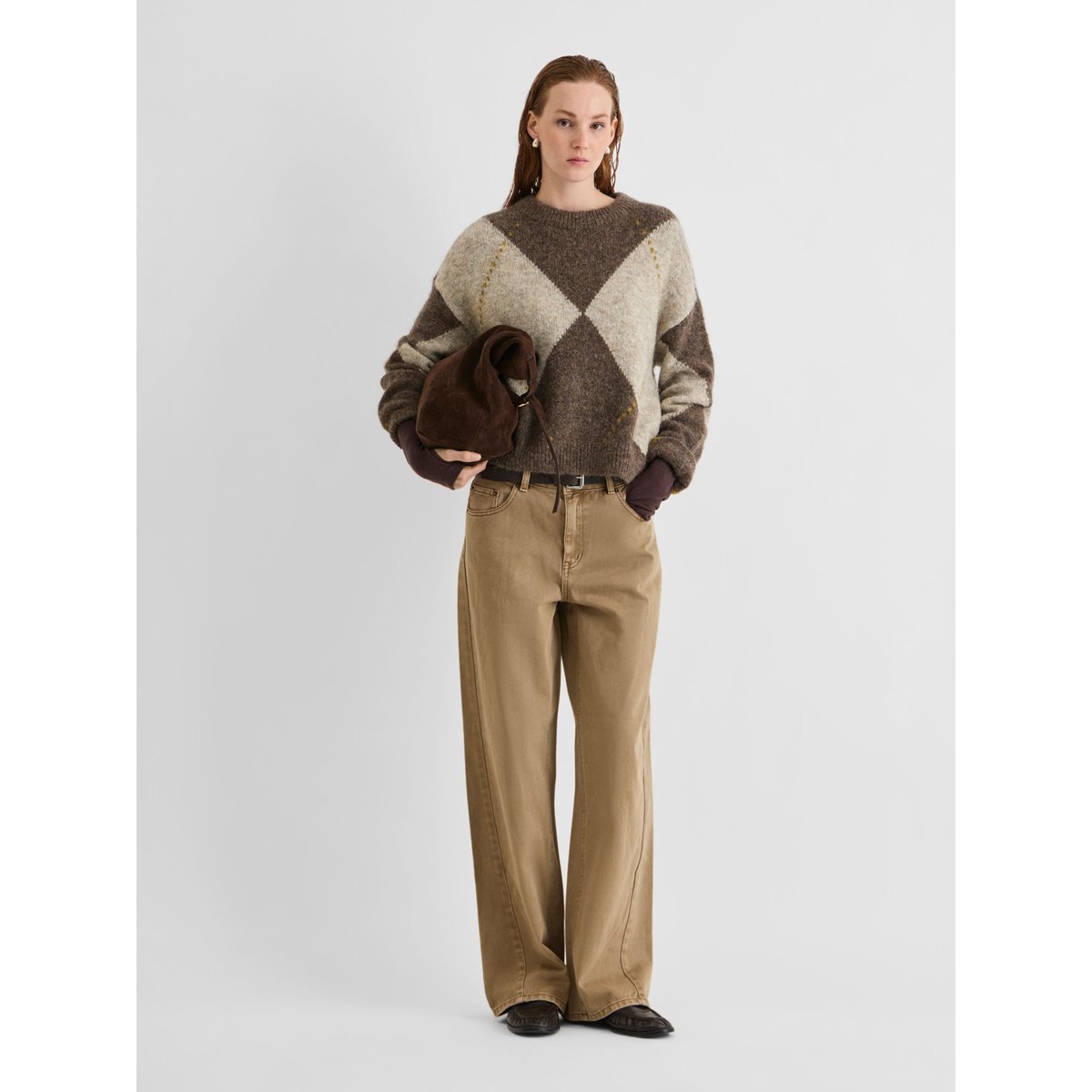 Pull En Maille marron - canteen1, ROUGE EDIT