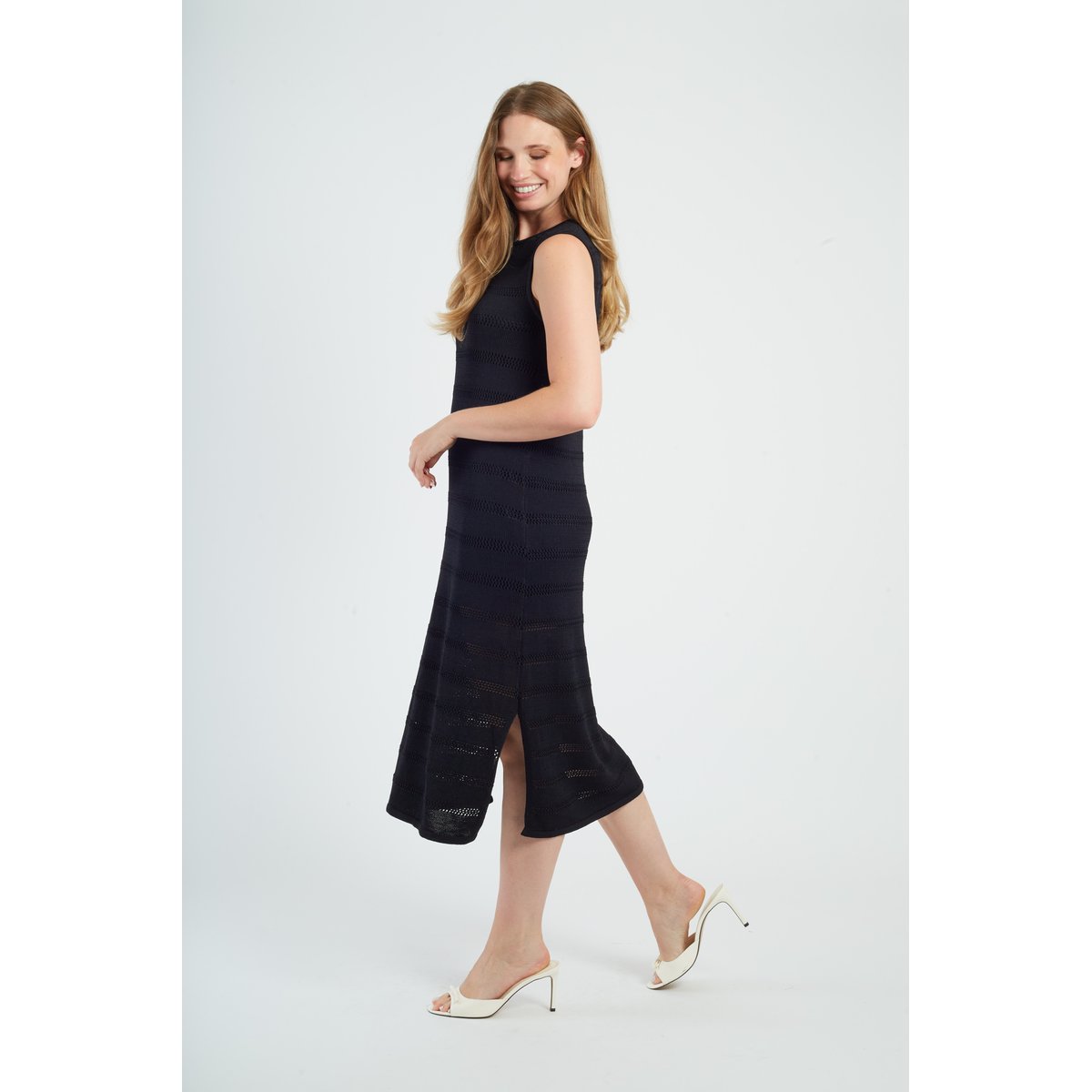 Robe midi en maille FLORENCE noir, DERHY