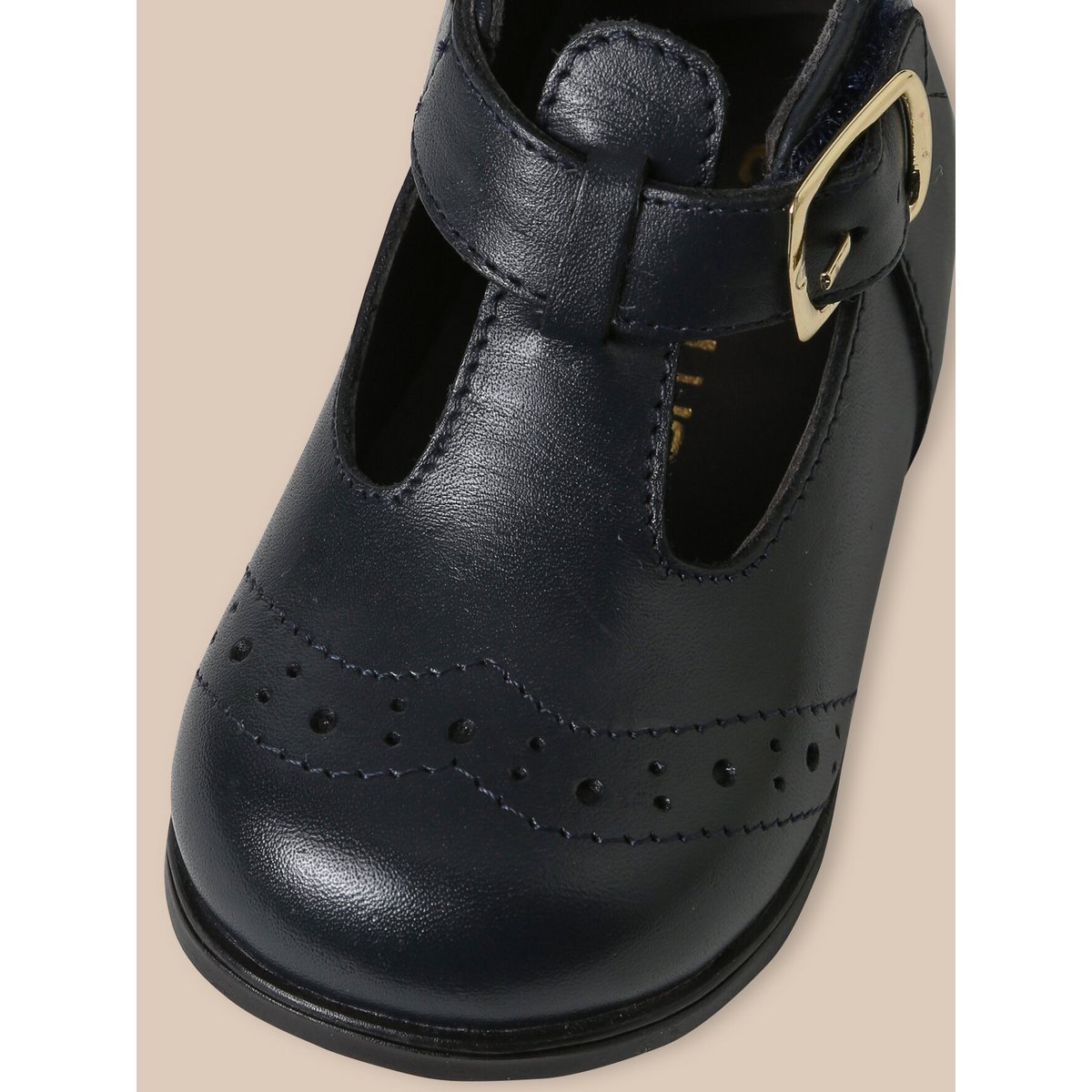 Salomés en cuir marine, CYRILLUS