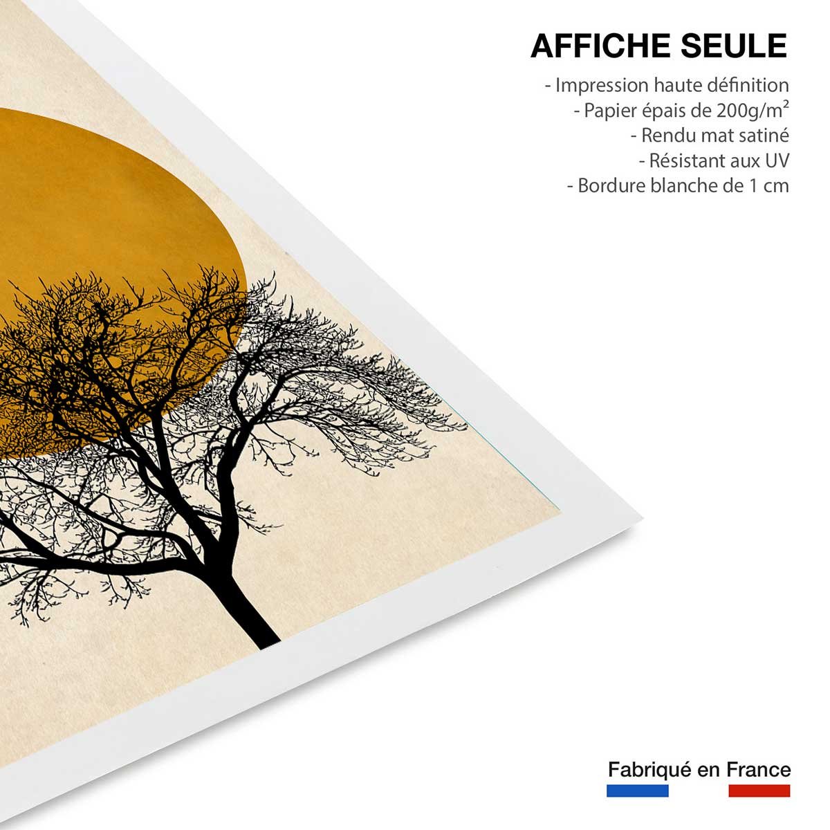 Affiche dessin ""arbre et sérénité"" affiche seule, HEXOA