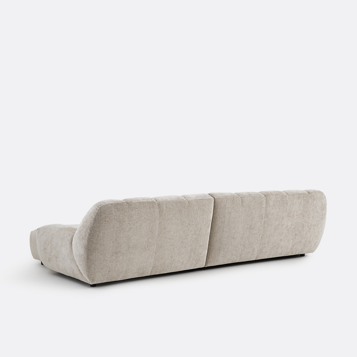 Canapé d'angle droit, 4 places, en velours épais, NURIA taupe, LA REDOUTE INTERIEURS