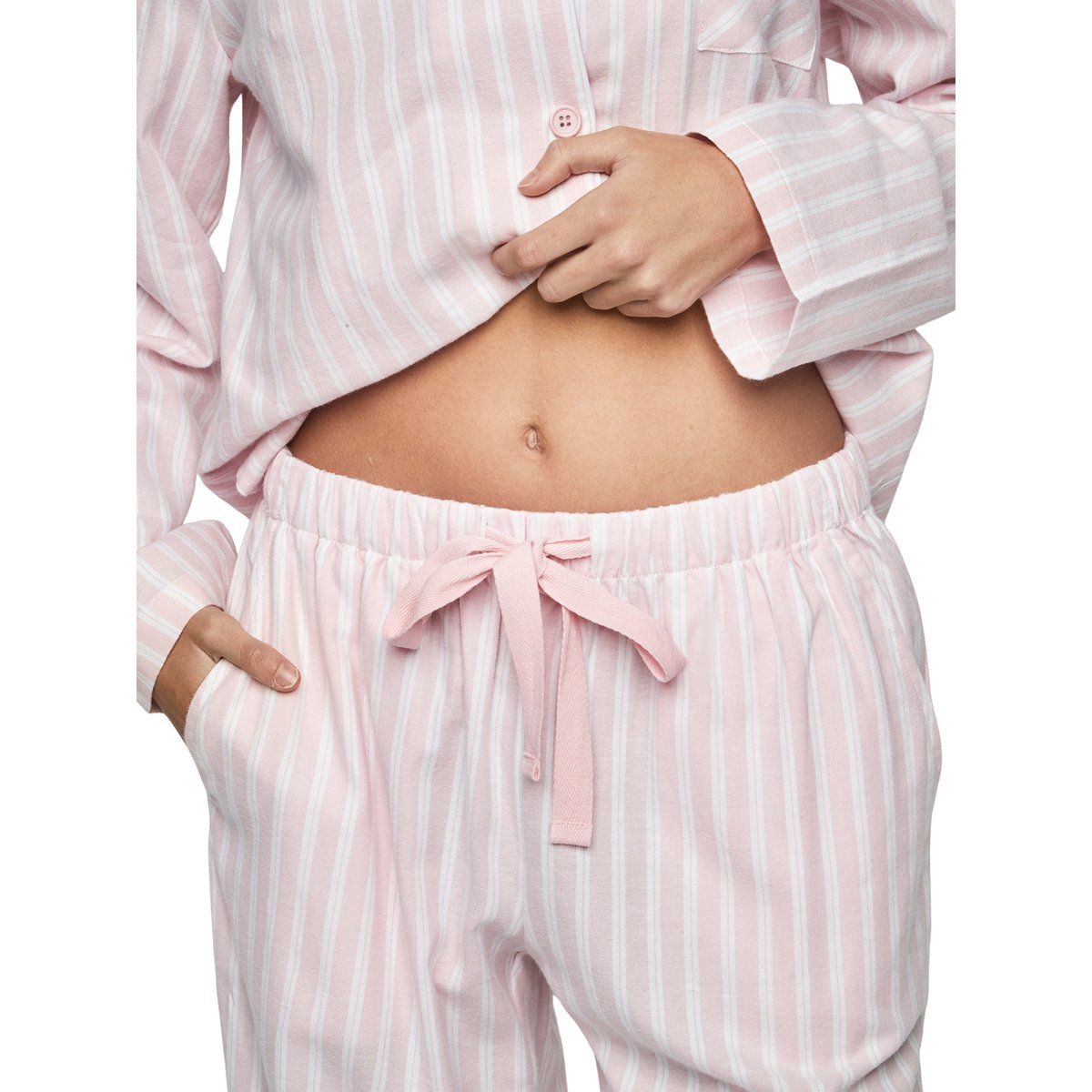Pyjama pantalon chemise manches longues P105 OXFORD rose, SELMARK