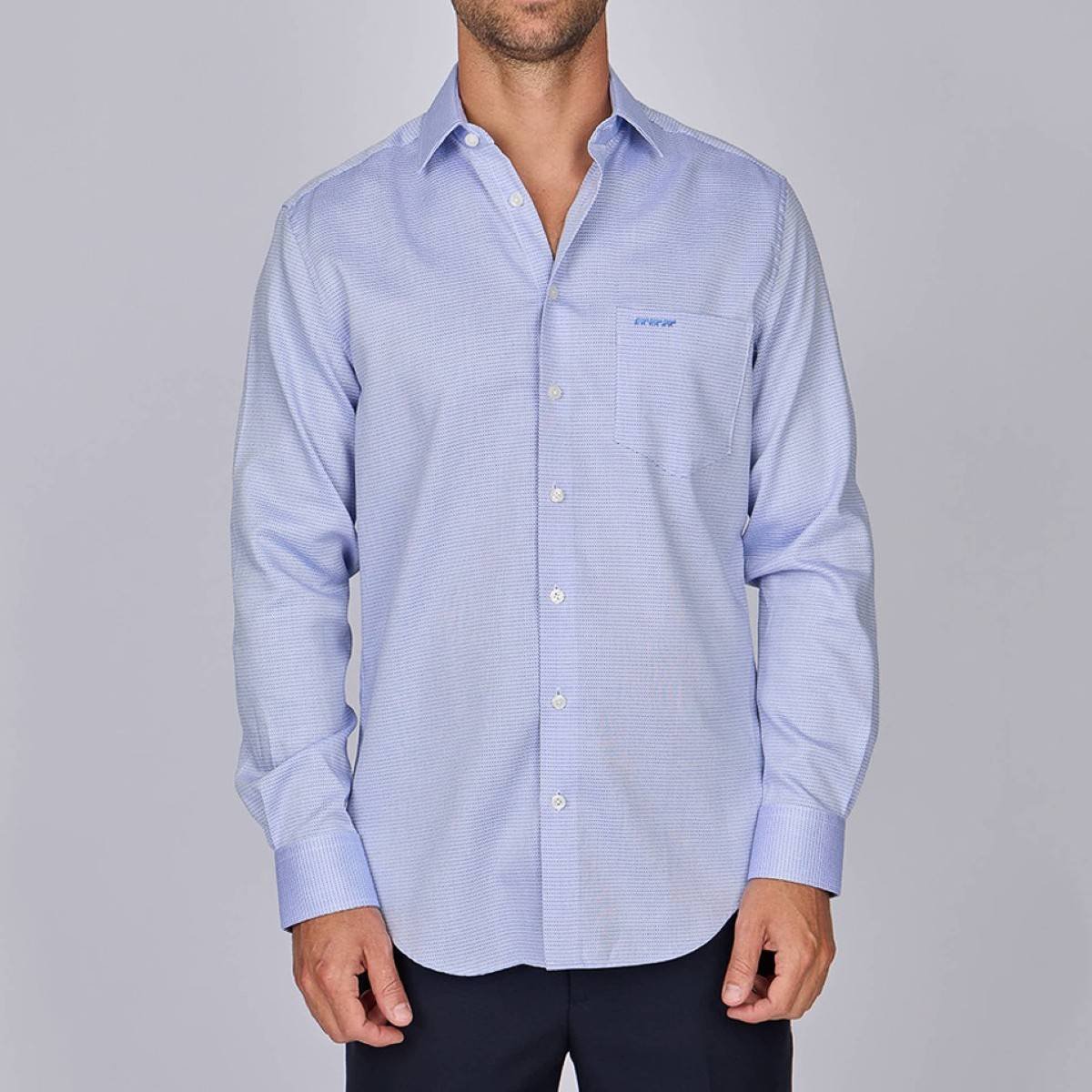 Chemise Easton Easy Care bleu, MISE AU GREEN