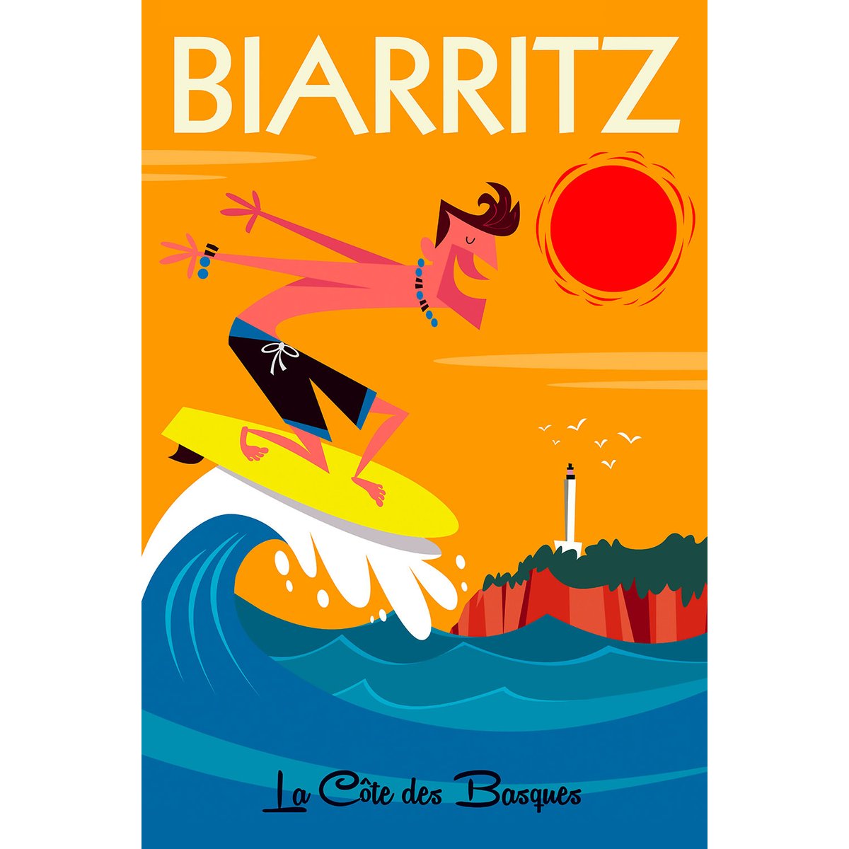 Tableau surf à biarritz tableau alu dibond, HEXOA