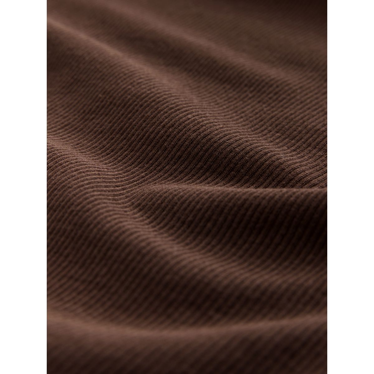 T-shirt côtelé à manches longues et col roulé marron chocolat, NEXT