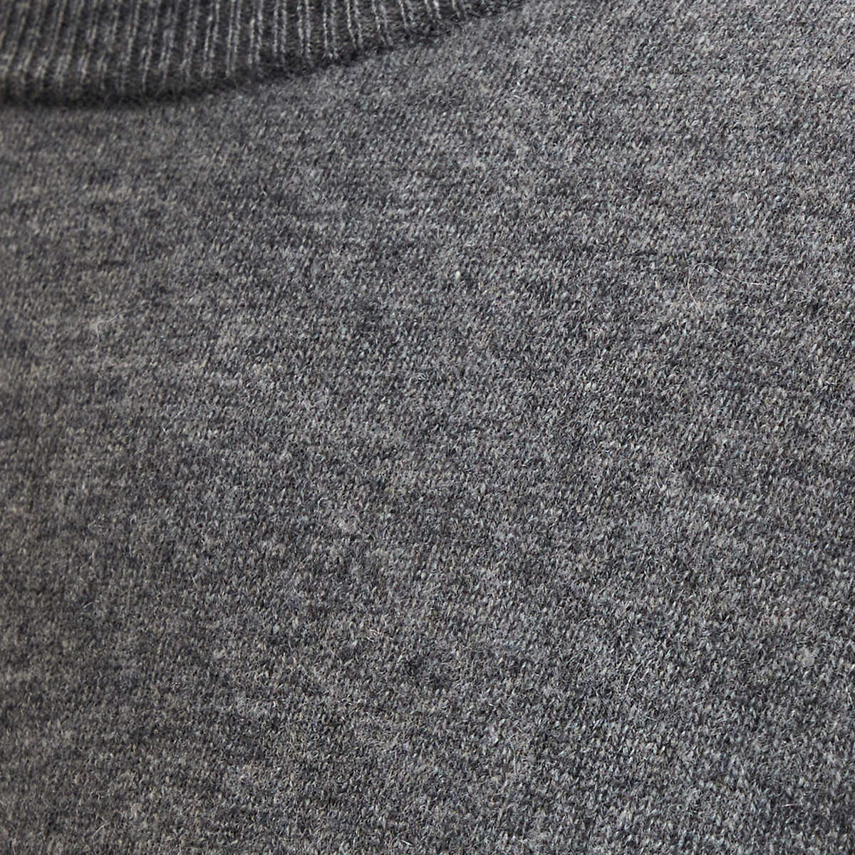 Trui in kasjmier met ronde hals mêleegrijs, LA REDOUTE COLLECTIONS