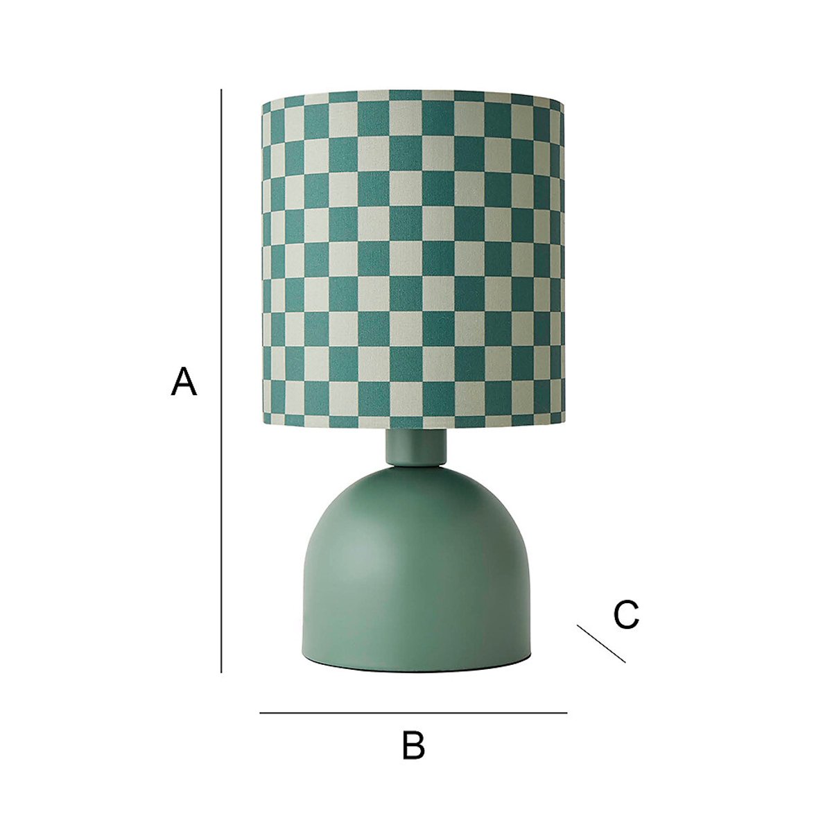 Meghan Table Lamp with Checkerboard Shade in Moss Green green, SO'HOME