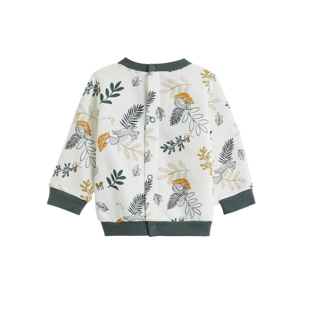 Ensemble bébé sweat et pantalon en velours côtelé Elliott vert, PETIT BEGUIN