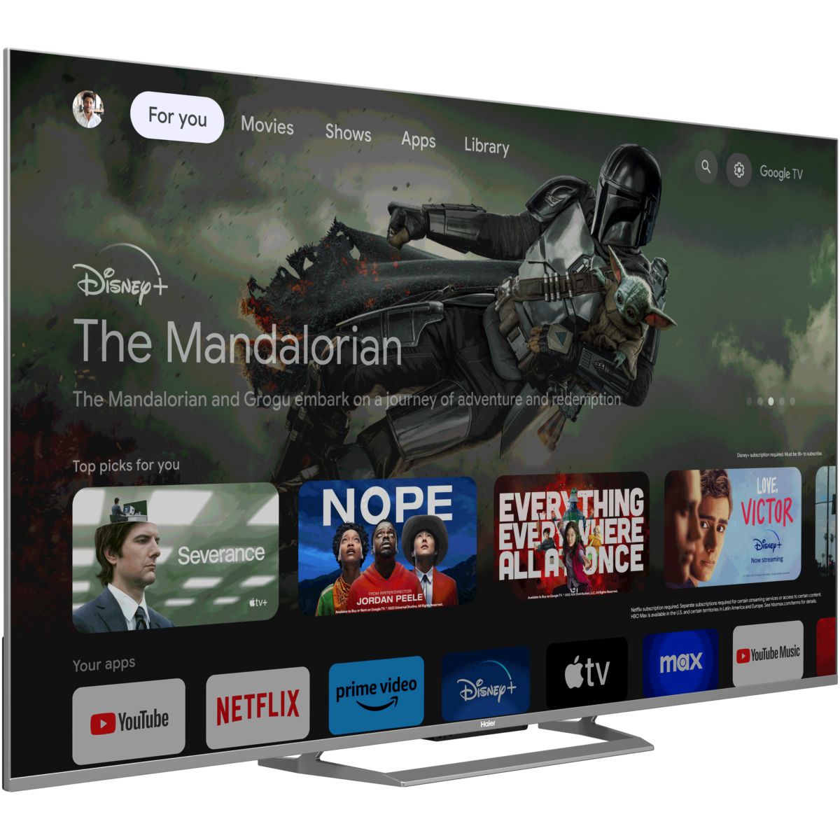 TV Mini LED H65M90EUX (2026) 65" (165 cm) couleur unique, HAIER