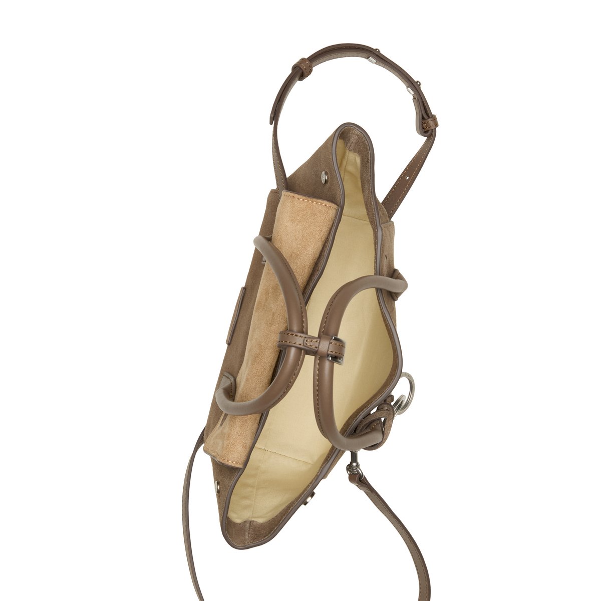 Sac cabas modèle Gitty petit format en cuir velours souple marron clair, MARC O'POLO