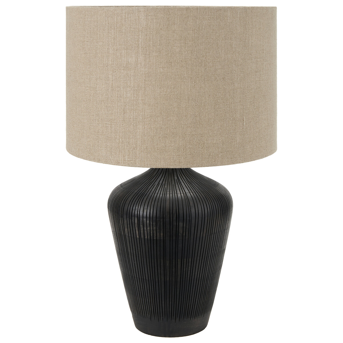 Thompson Textured Wood Table Lamp Base in Black black, ÉDITÉ