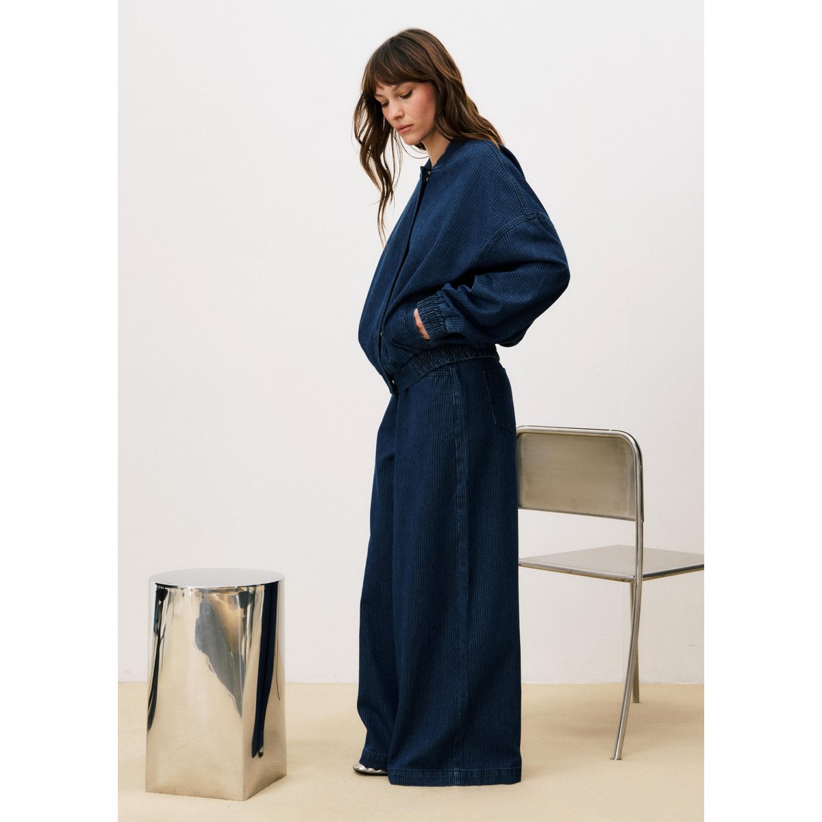 Bomber en coton GLORIA bleu jean, FRNCH