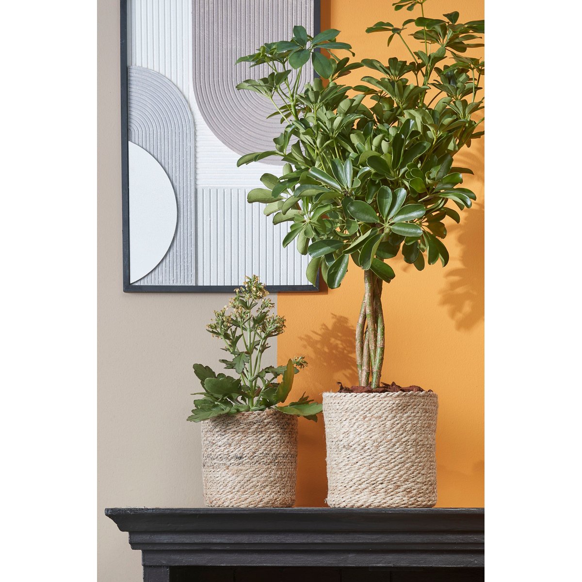 Panier à plantes en jute tressée ATLANTIC crème, MICA DECORATIONS