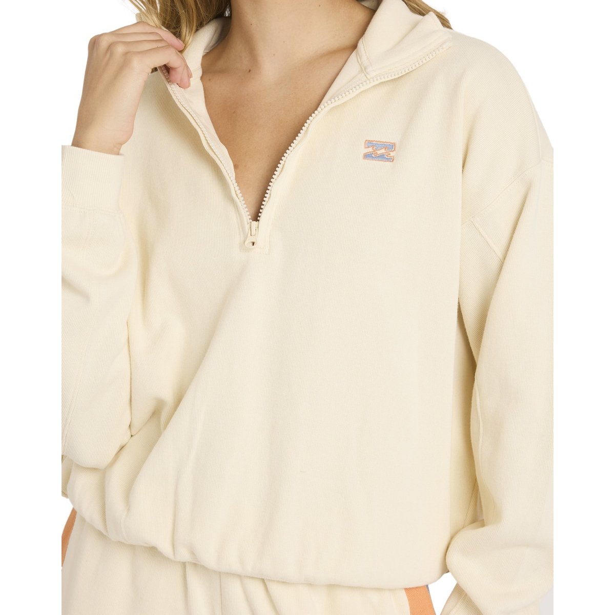 Sweat demi-zip CLASSIC FEELS blanc white cap, BILLABONG