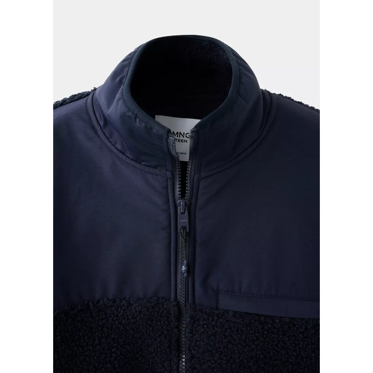Veste en tissu polaire combiné bleu marine, MANGO TEEN