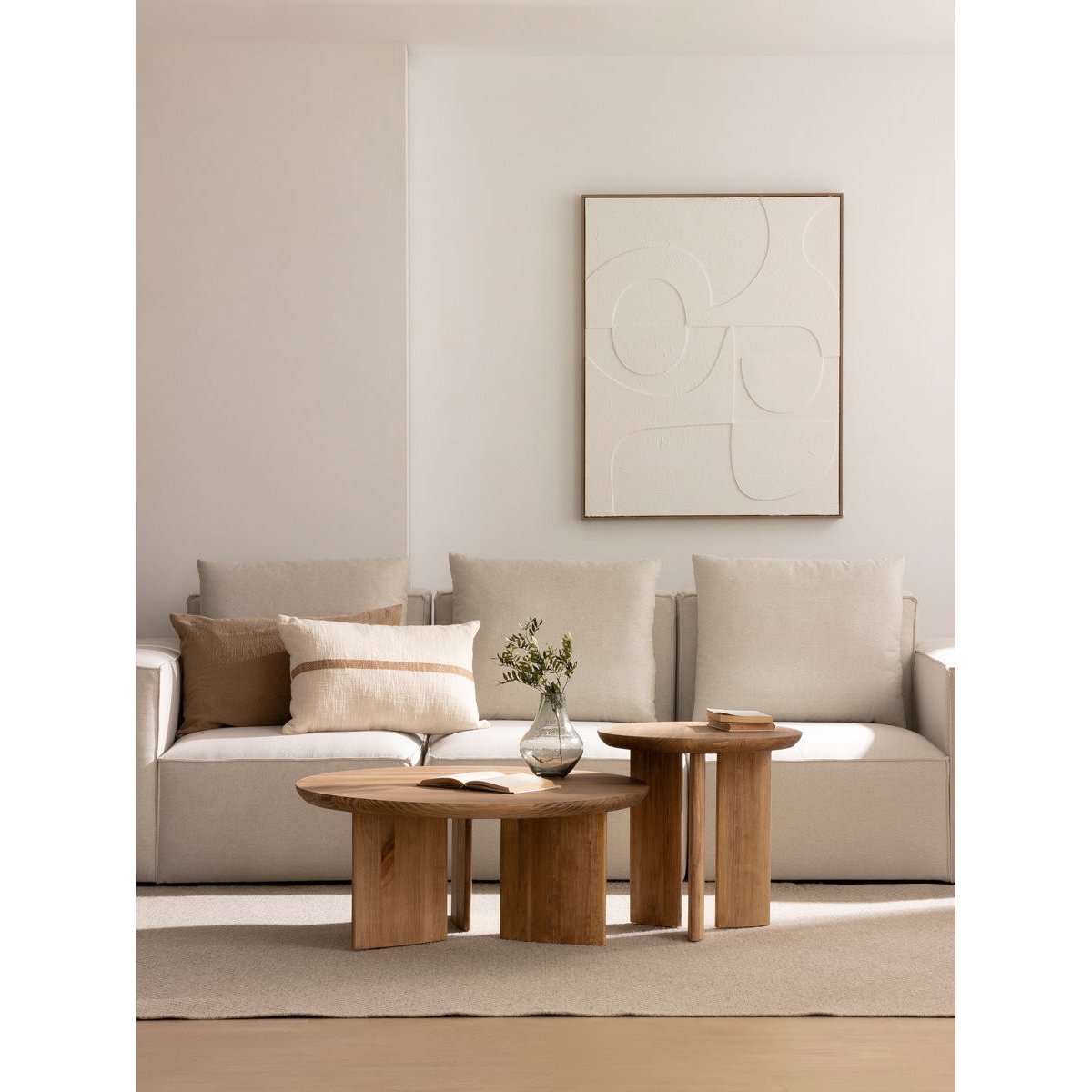 Coussin 100% Coton Rayures -EDA moutarde, KENAY