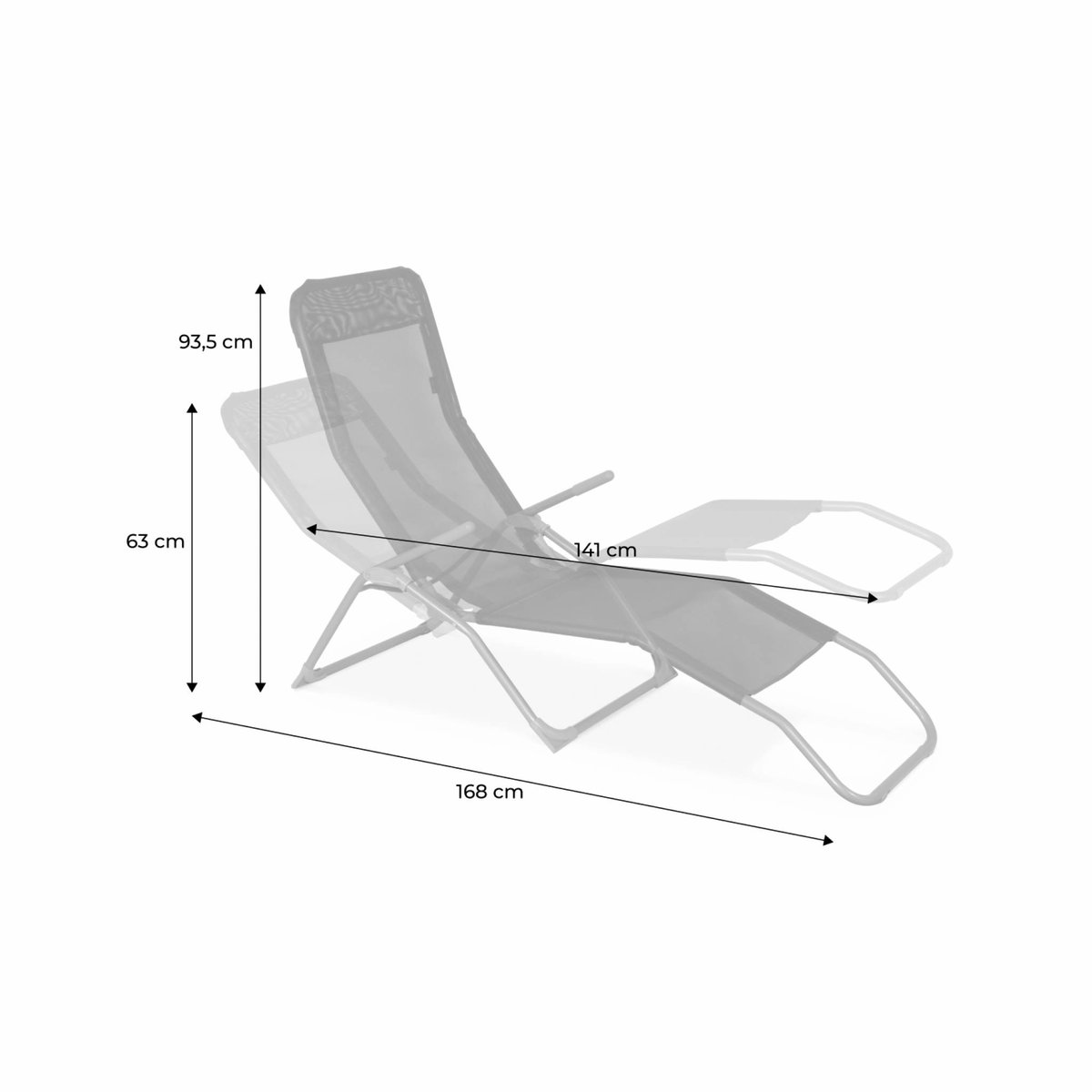 Bain de soleil acier pliant 2 positions (lot de 4) LEVITO taupe, SWEEEK