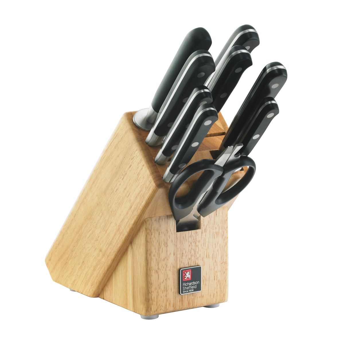 Bloc 9 couteaux de cuisine - V SABATIER LOVE FOOD noir, RICHARDSON SHEFFIELD