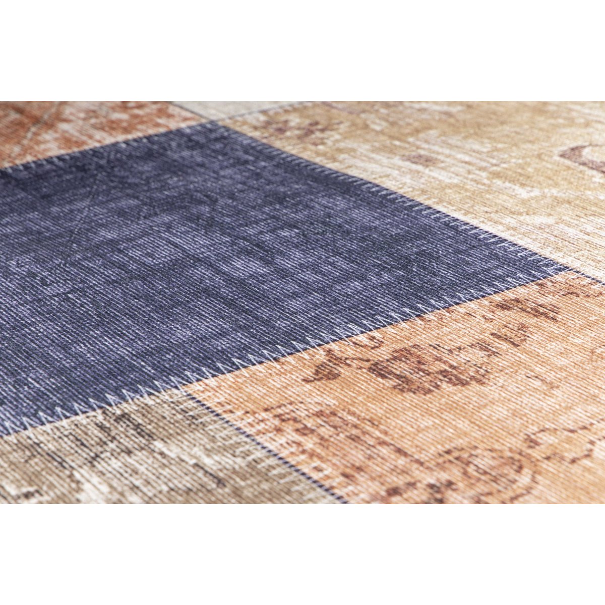 Tapis patchwork effet velours CARAVANE palette colorée, AFK LIVING