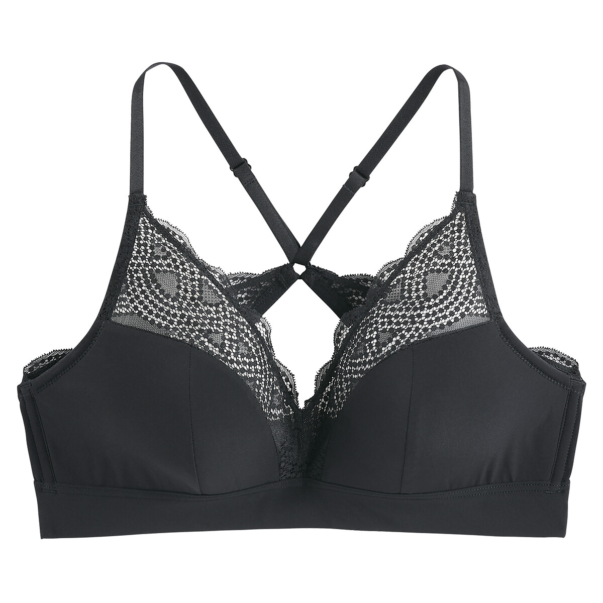 Sujetador sin aros de microfibra Avry negro, LA REDOUTE COLLECTIONS