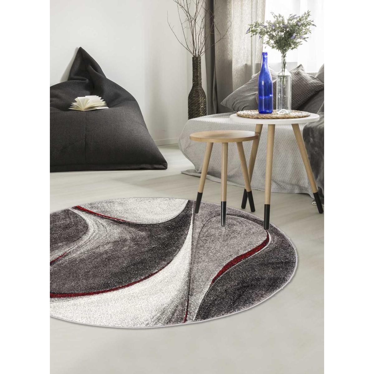 Tapis salon et chambre tissé motif géométrique MILAR rouge, UN AMOUR DE TAPIS