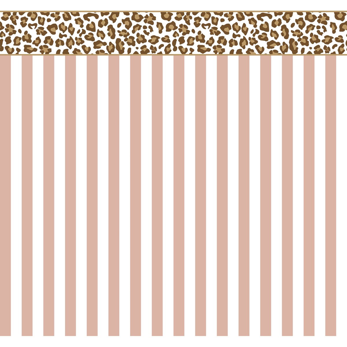 Rayures Graou - Soubassement adhésif 96 x 90 cm rose et blanc, LE PAPIERS DE NINON